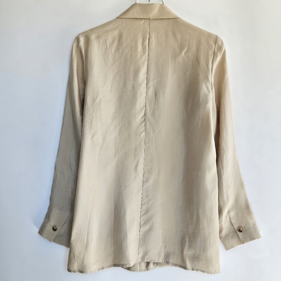 Mango 100% Lyocell Blazer Khaki Tan Women's US Small - Picture 14 of 15